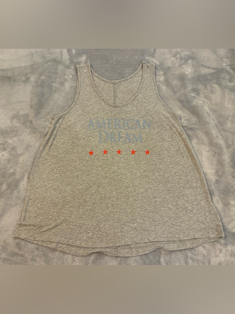 Women’s Grey 'American Dream' Sleeveless Tank Top Size X-Large
